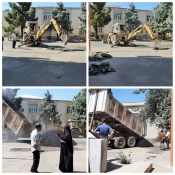 شروع عملیات بهسازی محوطه آموزشکده دختران خوی 2
