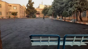 ادامه عملیات بهسازی محوطه آموزشکده دختران خوی 4